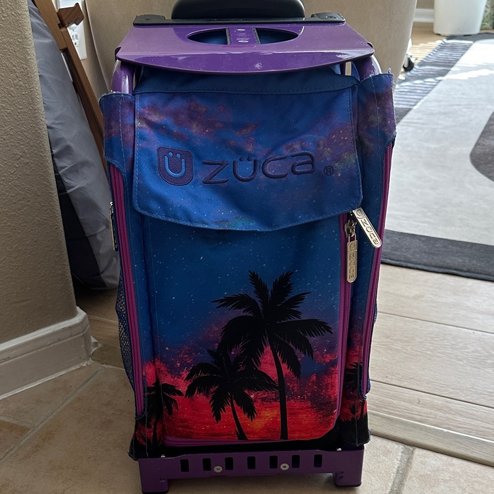 ZUCA Kids Rolling Bag - Island Life / Purple Frame Flashing Wheels CB